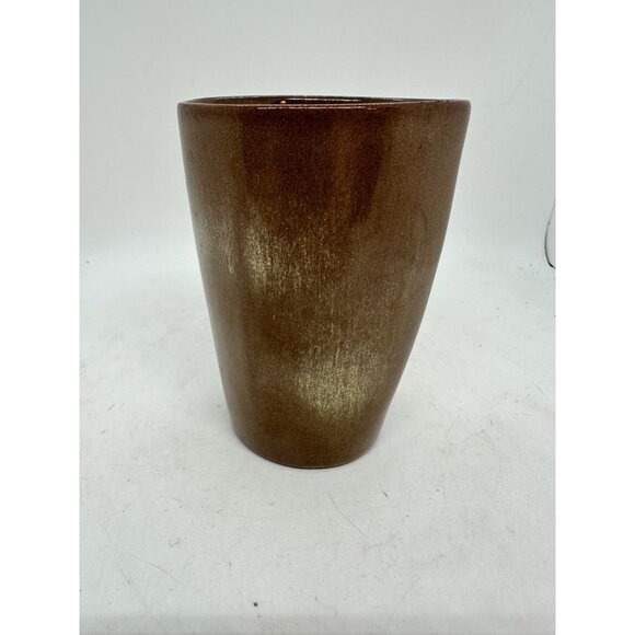 Frankoma Handcrafted Pottery Tumbler Desert Gold Brown Gradient Glazed Cup - Picture 9 of 9